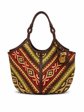Vintage Lockheart Woven Tapestry Large Hobo Bag